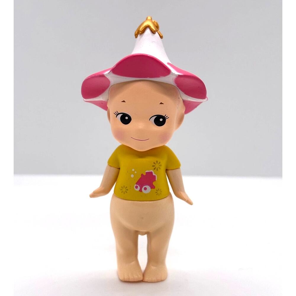 New Unbranded Kewpie/Angel Collectible Mini Figure, Pink Flower, Open Box